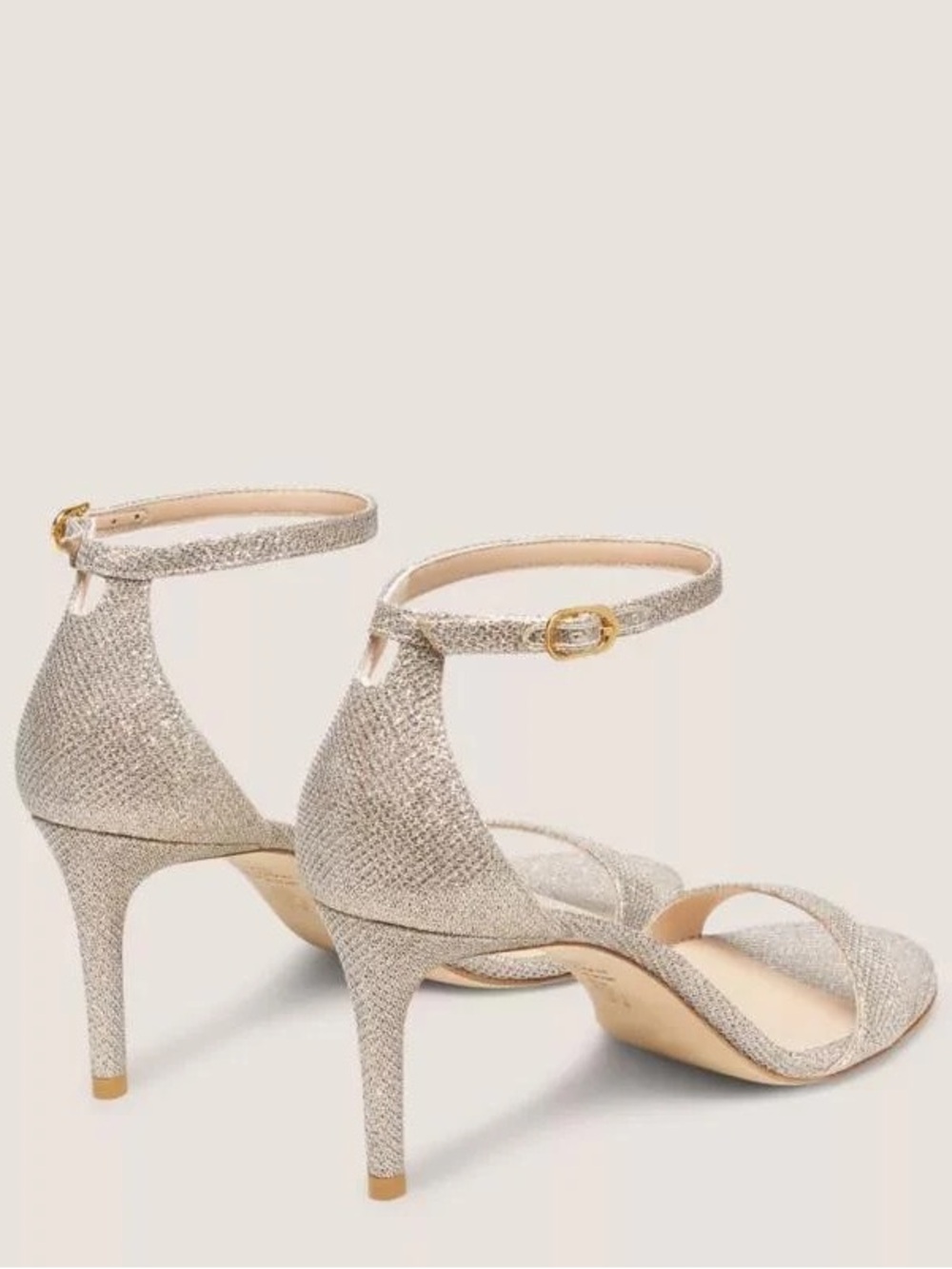 Stuart Weitzman • Nudist poudre shimmer minimalistic sandal - Picture 2 of 8